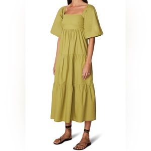 Faithfull the Brand Olive Tiered Dress